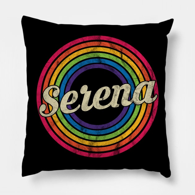 Serena - Retro Rainbow Faded-Style Pillow by MaydenArt