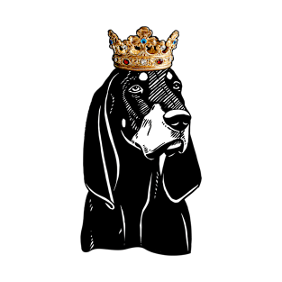 Black and Tan Coonhound Dog King Queen Wearing Crown T-Shirt