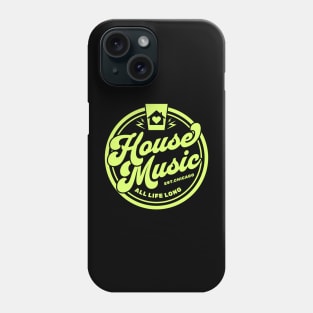 HOUSE MUSIC  - Circle Heart House Logo (Lime) Phone Case