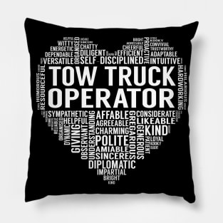 Tow Truck Operator Heart Pillow