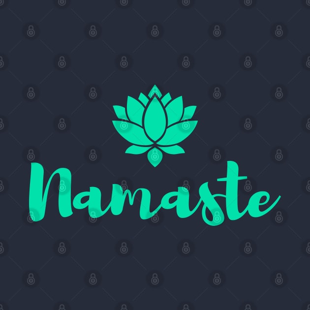 Namaste Lotus Bold - Turquoise by PONDERPUFFIN