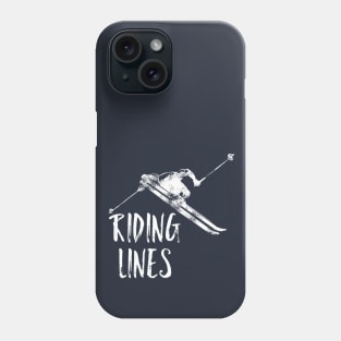 Riding Lines, Skiers, snow sweatshirts, alpine chalet, adventure, awesome t-shirt Phone Case