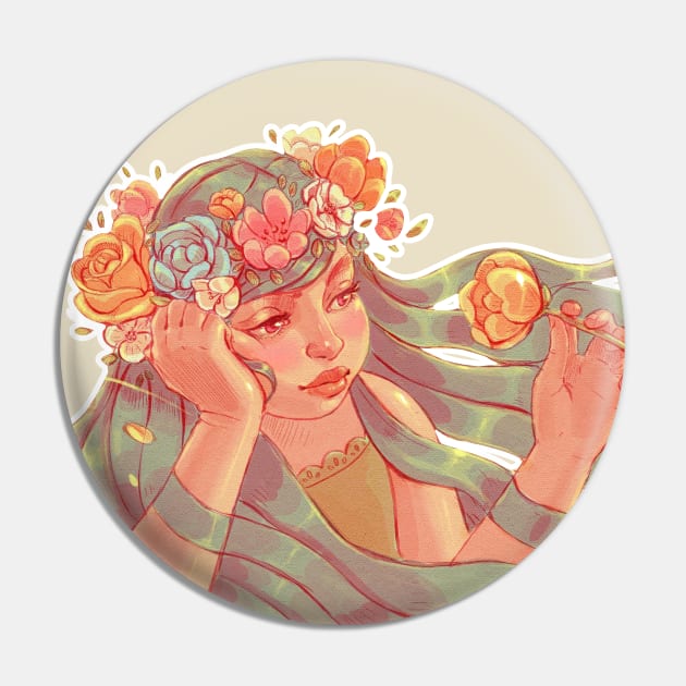 Flower Crown Pin by Mard_Illus