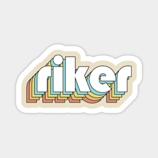 Riker - Retro Rainbow Typography Faded Style Magnet