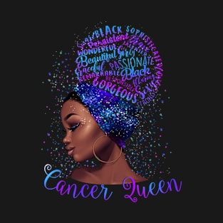 Cancer Girl Shirt Blacsk Queen Was Born in Cancer Birthday Gifts T-Shirt