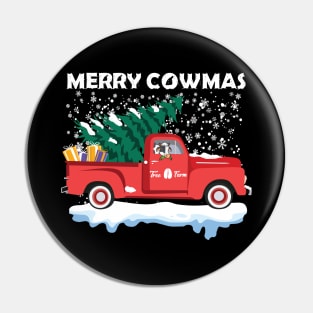 Merry Cowmas Funny Cow Ugly Christmas Xmas Pin