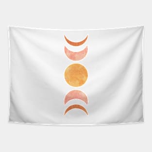 Orange and pink moon phases Tapestry