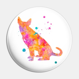 Carolina Dog Watercolor Painting Pin