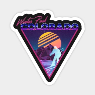 Retro Vaporwave Ski Mountain | Winter Park Colorado | Shirts, Stickers, and More! Magnet