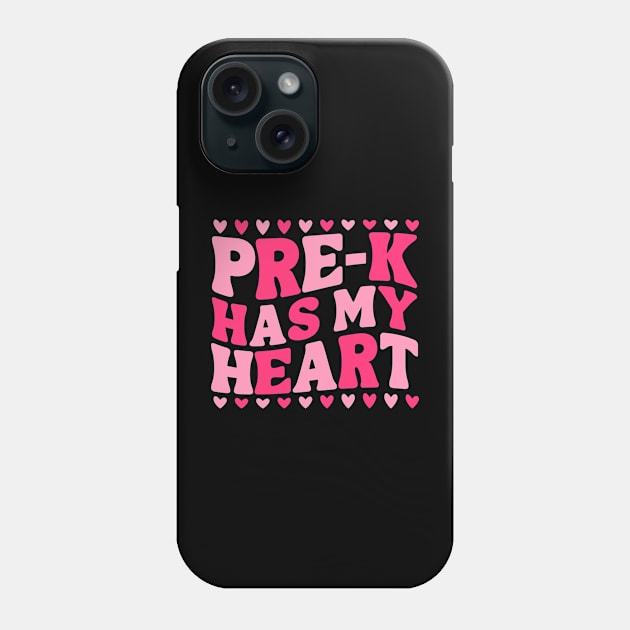 Cute Pre-k Has My Heart Funny Pre-k teacher Education Preschool heart Phone Case by weirdboy