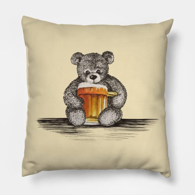 Teddy Beer Pillow by Dagui