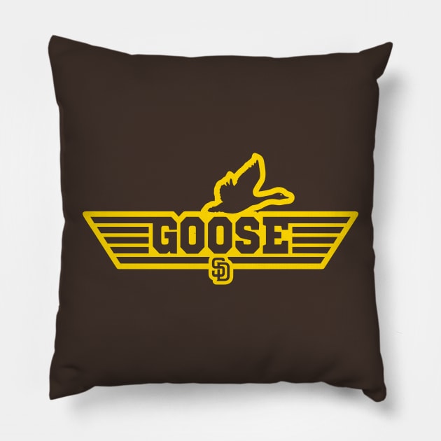 Padres Topgun Goose Yellow Pillow by EnolaReven