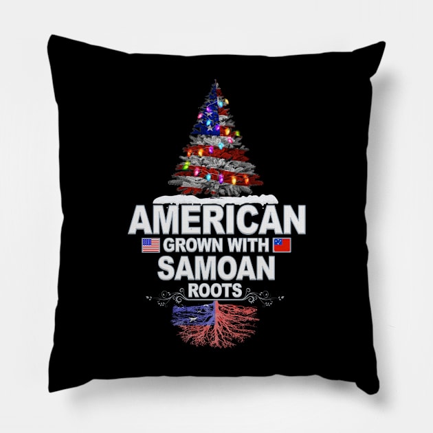 Christmas Tree  American Grown With Samoan Roots - Gift for Samoan From Samoa Pillow by Country Flags