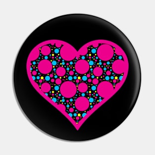 Multicolor Polka Dot Heart Pin