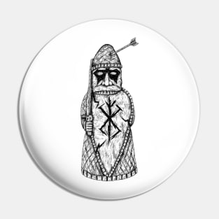 Viking Fury: Lewis Chessmen Berserker Design Pin