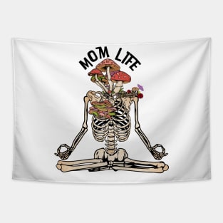 Mom Life Meditation Skeleton Tapestry