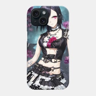 Anime gothic punk girl, emo girl Phone Case