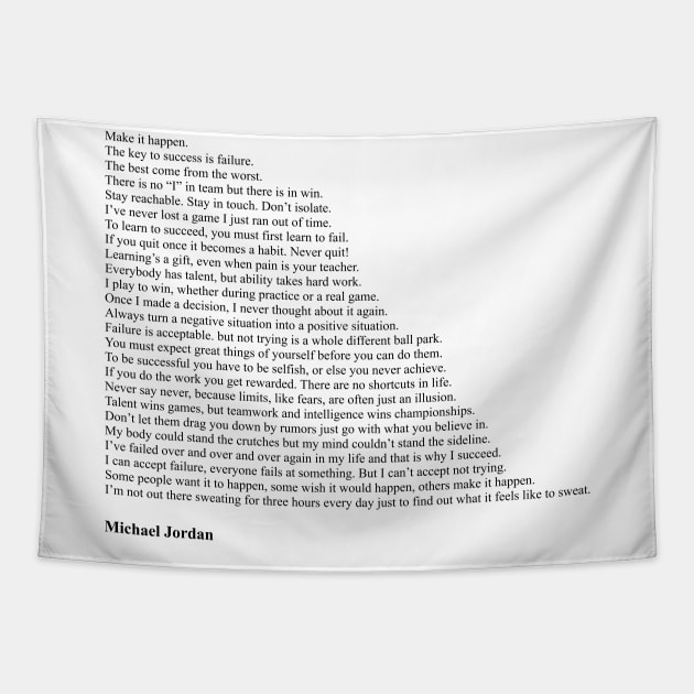 Michael Jordan Quotes Tapestry by qqqueiru