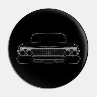 front/profile - 1963 chevy Impala - stencil, white Pin