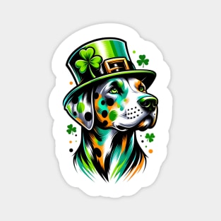 Catahoula Leopard Dog in Saint Patrick's Day Spirit Magnet