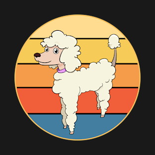 Cute Poodle Dog Breed Vintage Retro Sunset T-Shirt