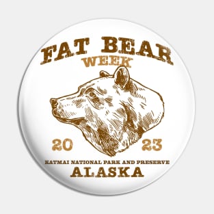 fat bear week - retro emblem Pin