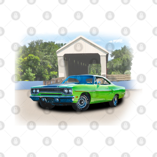 1970 Roadrunner in our covered bridge series on back by Permages LLC