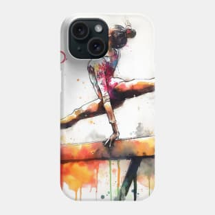 Artistic interpterion of an Olympian on the balance beam. Phone Case