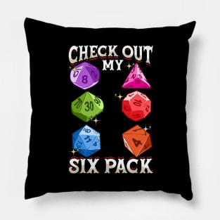 Check Out My Six Pack Funny Gaming Dice Pun Pillow