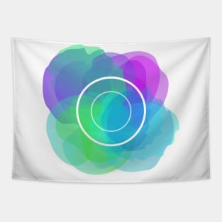 Futuristic rose - abstract design in cool colours Tapestry