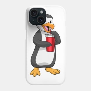 Penguin with Drinking cup with Straw Phone Case