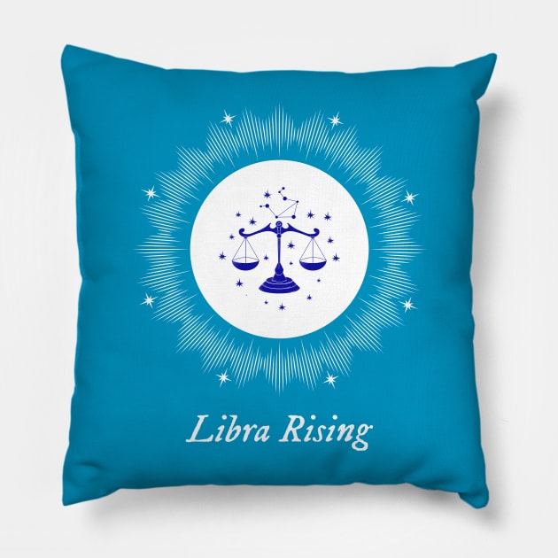 Libra Rising Astrology Chart Zodiac Sign Ascendant Pillow by Witchy Ways