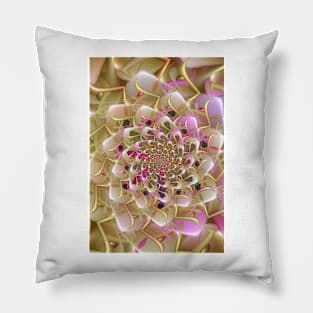 Pastel colored fractal spiral Pillow