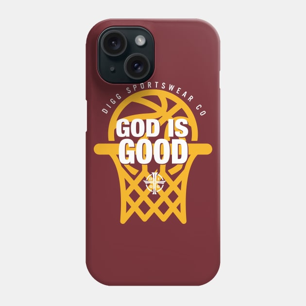 GOD IS GOOD (GOLD & MAROON) Phone Case by diggapparel