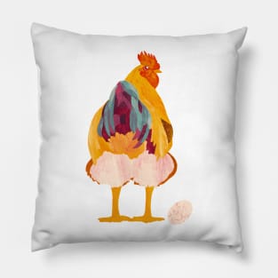 Paper cut art Cheeky Chicken with Egg Pillow