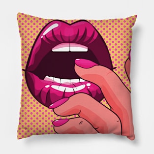 Lips Pop Art Pillow