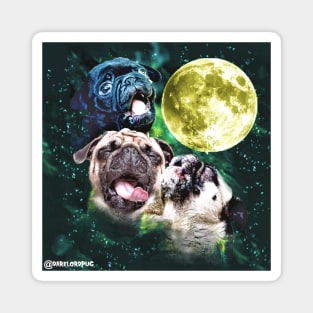 Howl at the Moon Pug Truck Stop Tee Magnet