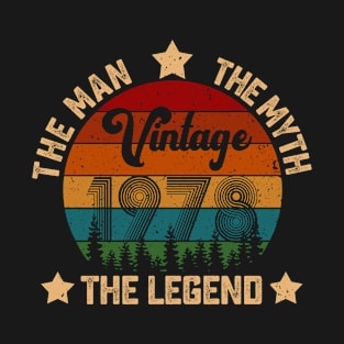 Father's Day Shirt Vintage 1978 The Men Myth Legend 42nd Birthday Gift T-Shirt