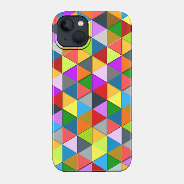 Colorful triangle galore geometric pattern - Geometry - Phone Case