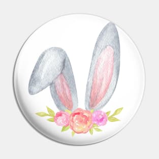 Easter bunny ears with floral Pin