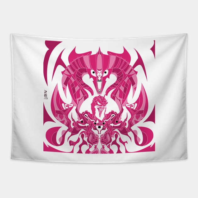 pink dark nazgul ecopop in balrog dreams of the middle earth ecopop Tapestry by jorge_lebeau