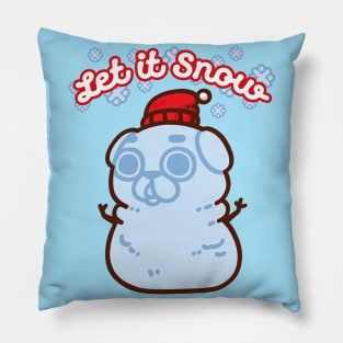 Snow Puglie Pillow