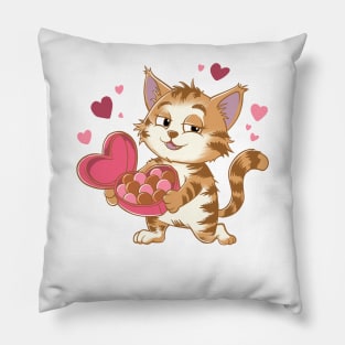 CUTE CAT FOR VALENTINE DAYA Pillow
