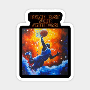 Basketball Player Dunking Digital Oil Painting Motivating Message Magnet