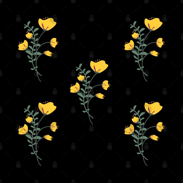 Mustard Yellow Floral pattern by Eveline D’souza