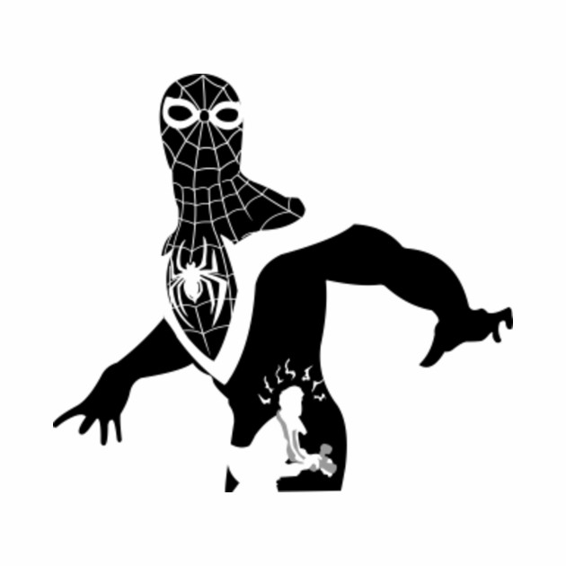 Spiderman Silhouette - Spider Man - Koszulka Bejsbolowa z Długim