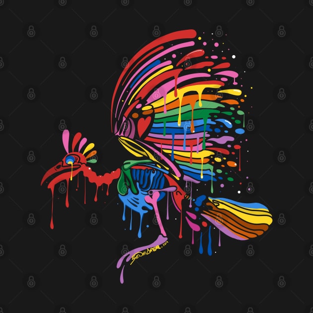 Skeleton Rainbow Bird by ms_wearer