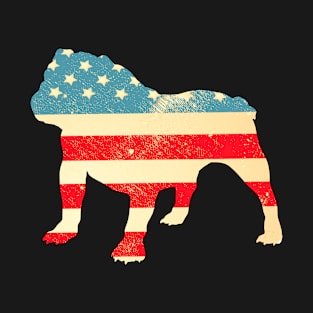 American Flag Bulldog T-Shirt