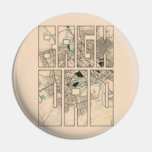 Baghdad, Iraq City Map Typography - Vintage Pin