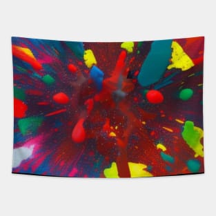 Abstract Colourful Splatter Art Tapestry
